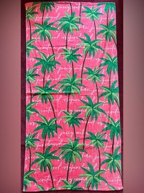 Juicy Couture Fuchsia Palm Tree Beach Towel